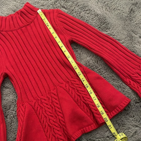 Bebe Statement Sleeve Red Turtleneck Sweater - Picture 6 of 10